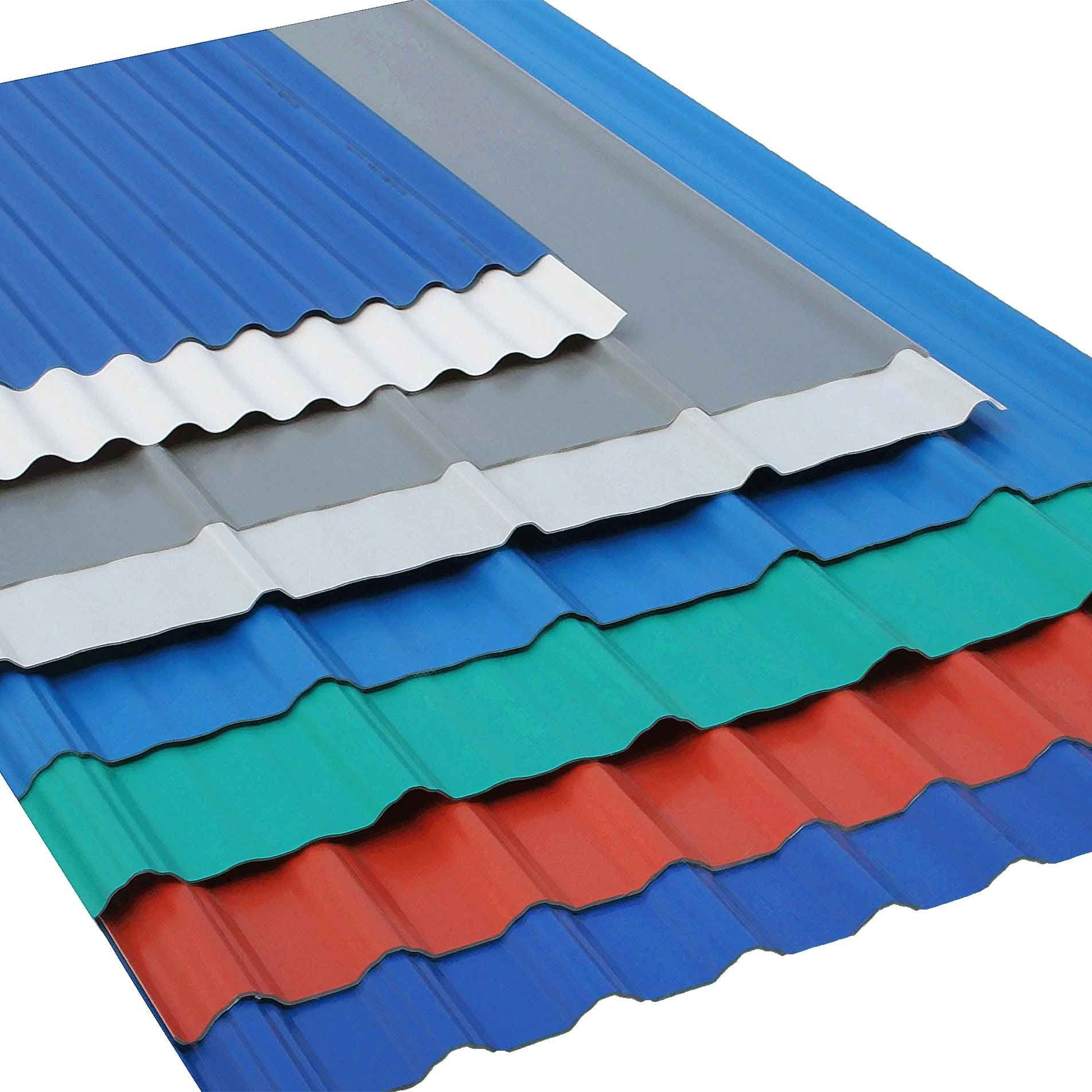 Hoja de acero para techumbre de color corrugado de acero al carbono galvanizado prepintado DX51D